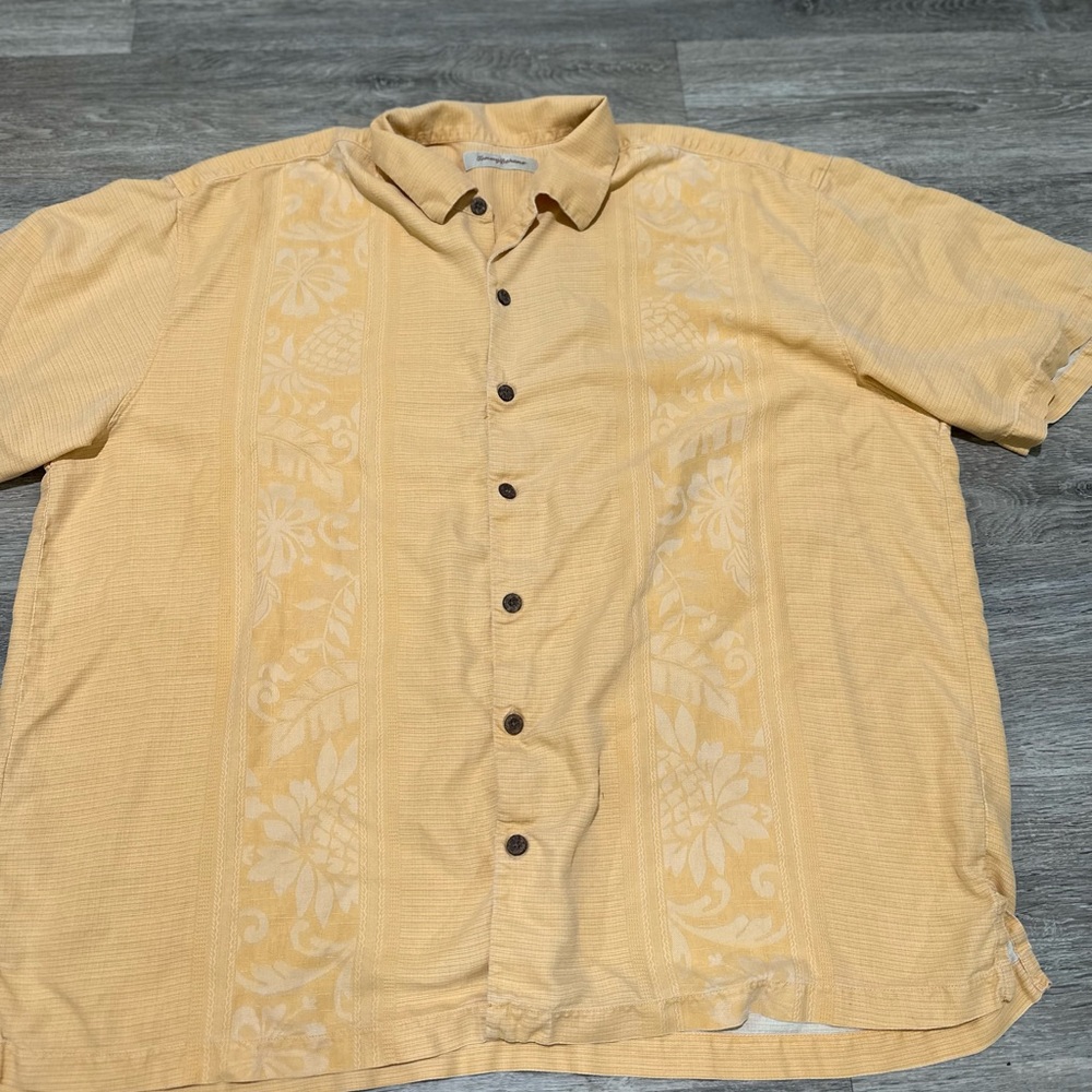 Tommy Bahama mens short sleeve button down shirt size XXL 100% silk
